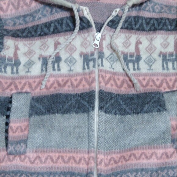 KURI ARTESANIAS Alpaca Wool Ecuador Sweater Hoodie - Picture 8 of 8